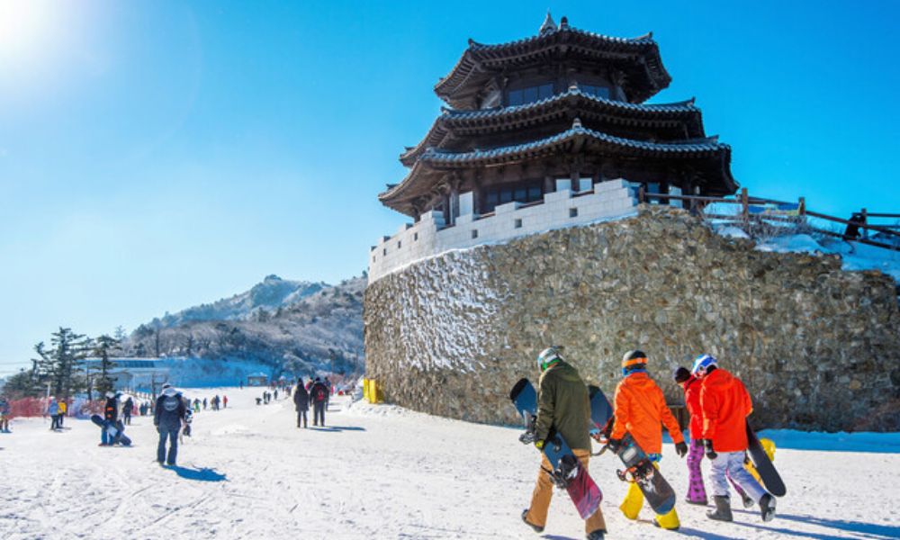 trượt tuyết và giáng sinh hàn quốc