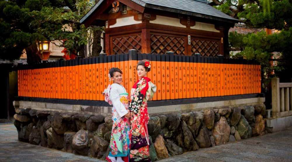 Chụp ảnh du lịch với Kimono Nhật Bản